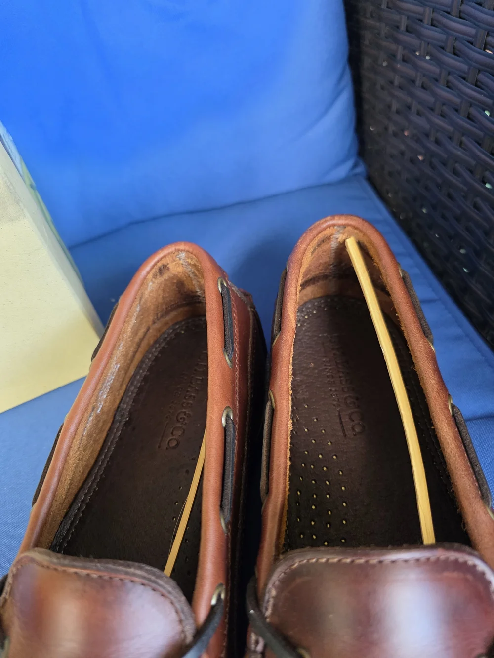 G.H. Bass & Co. Dark Brown Flint Boat Shoes 9.5W NIB Deck Shoes Coastal